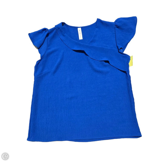 Top Short Sleeve By Cmc In Blue, Size: L