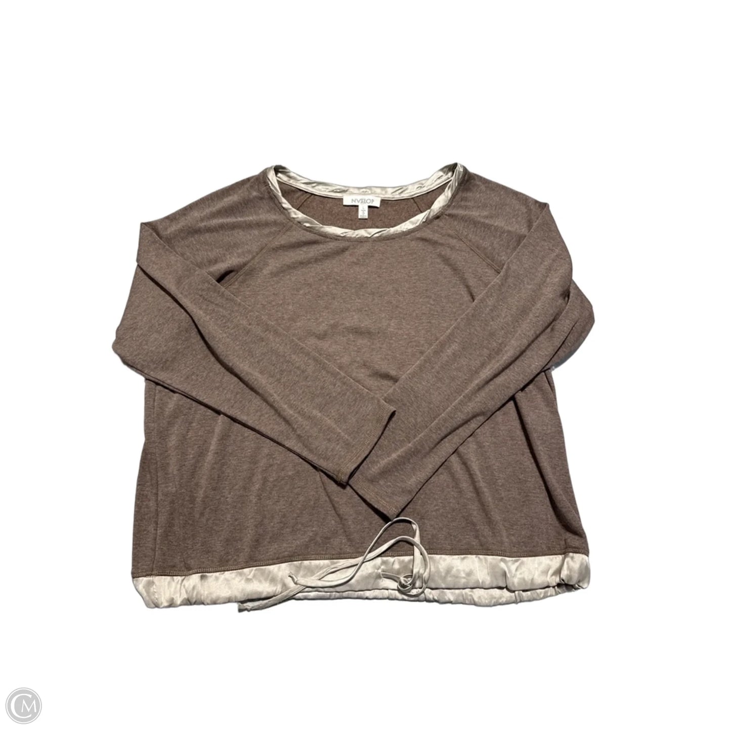 Top Long Sleeve By Cmc In Brown, Size: M