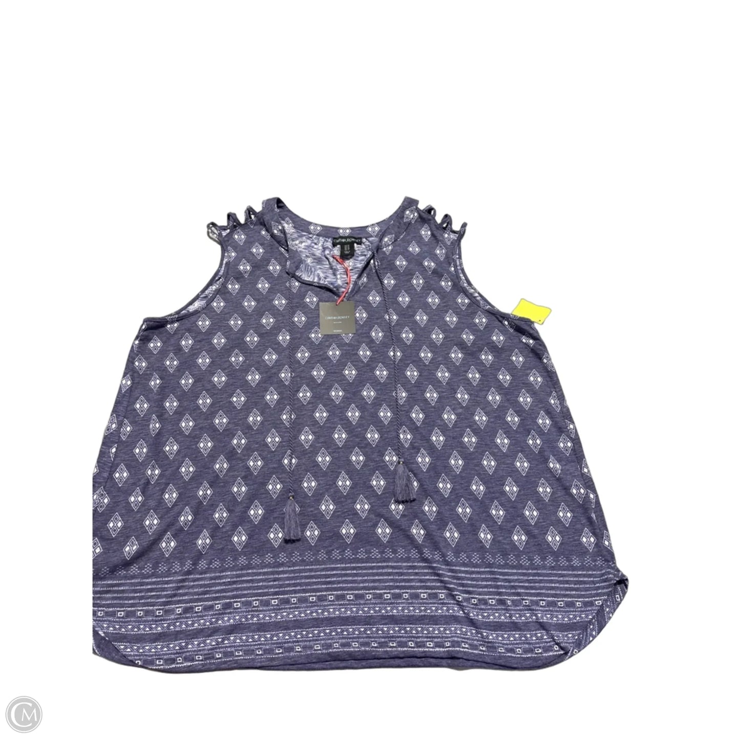 Tank Top By Cme In Blue & White, Size: 3x