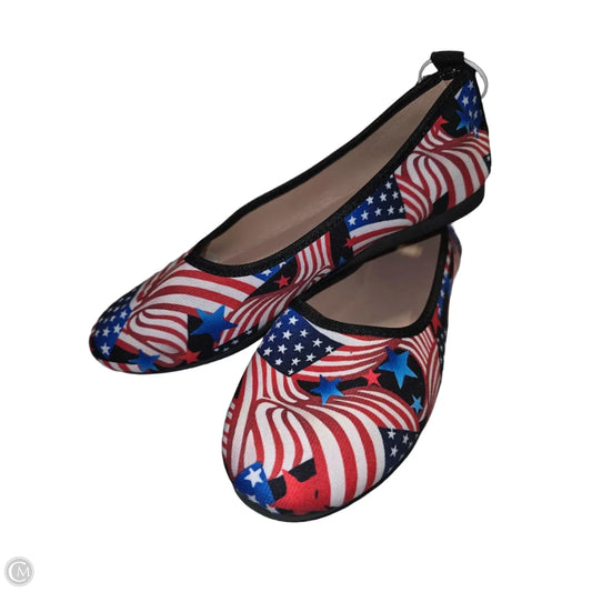 Shoes Flats By Cme In Blue & Red & White, Size: 8