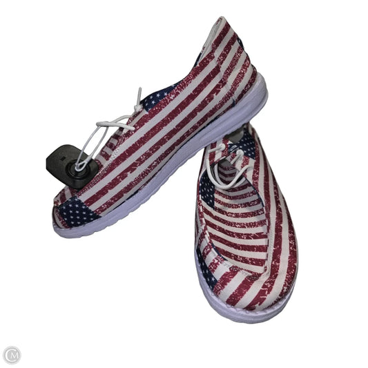 Shoes Flats By Cme In Blue & Red & White, Size: 9