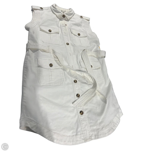 Dress Casual Midi By Tribal In White Denim, Size: L