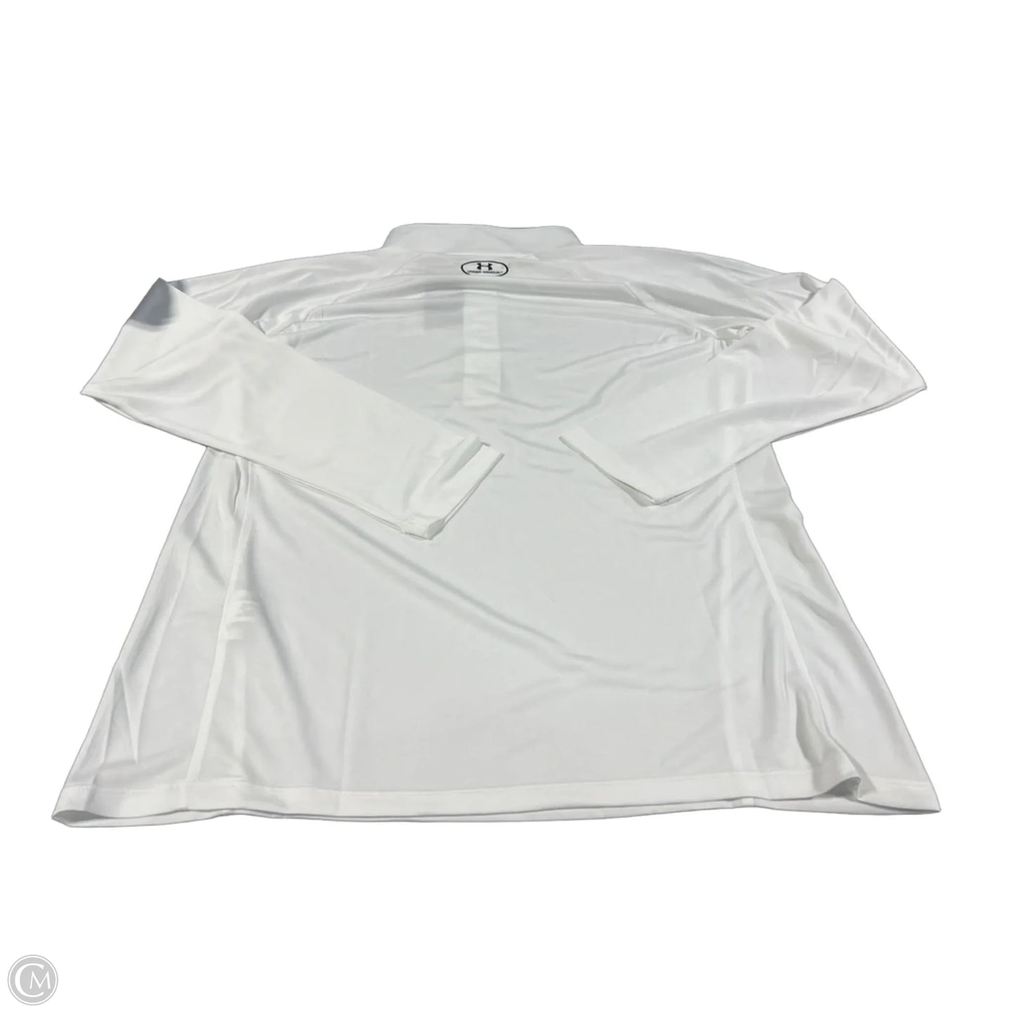 Athletic Top Long Sleeve Collar By Under Armour In White