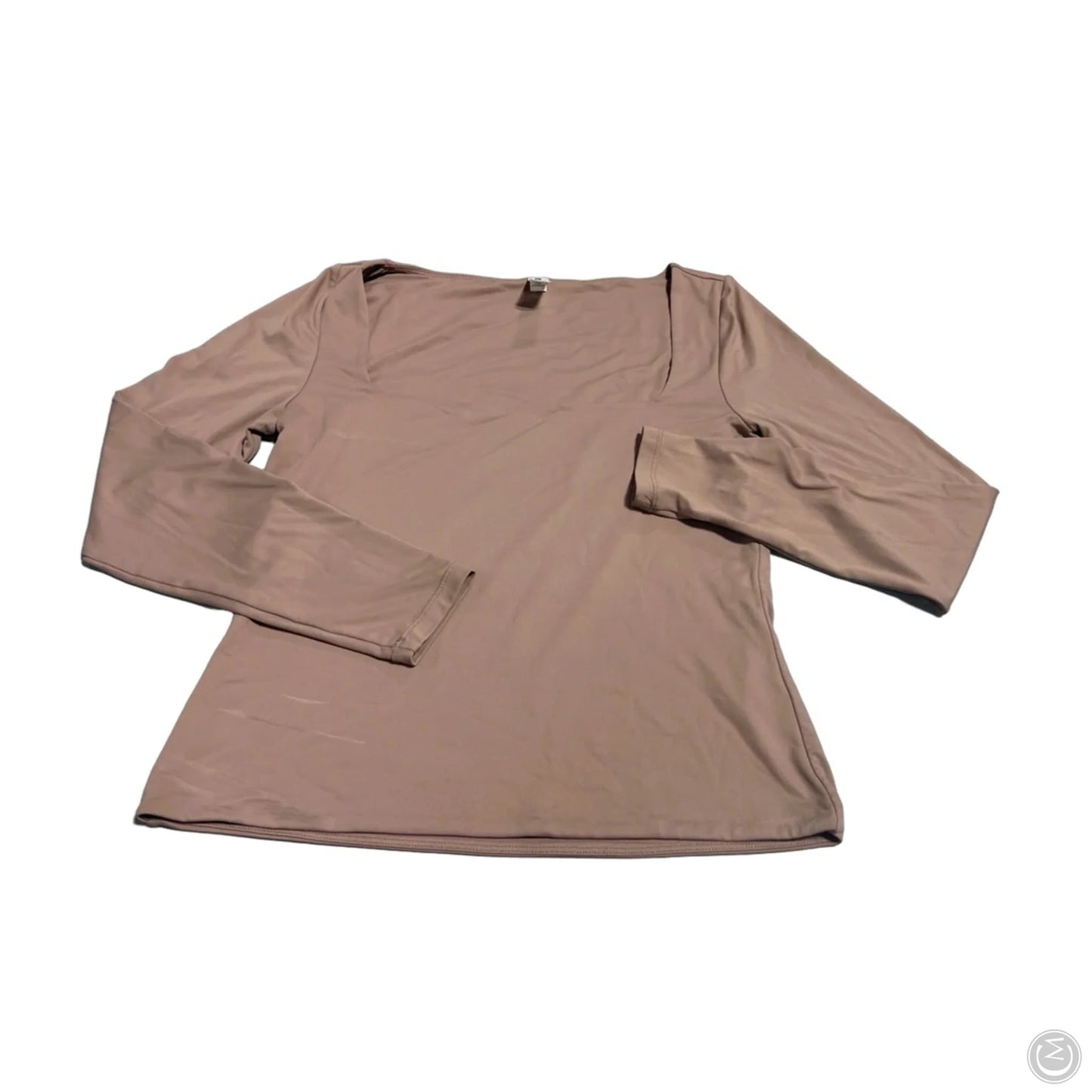 Athletic Top Long Sleeve Crewneck By 90 Degrees By Reflex In Brown, Size: L