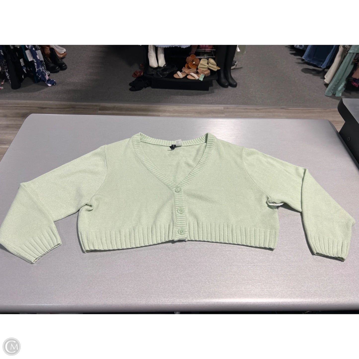 Sweater Cardigan By Divided In Green, Size: Xl