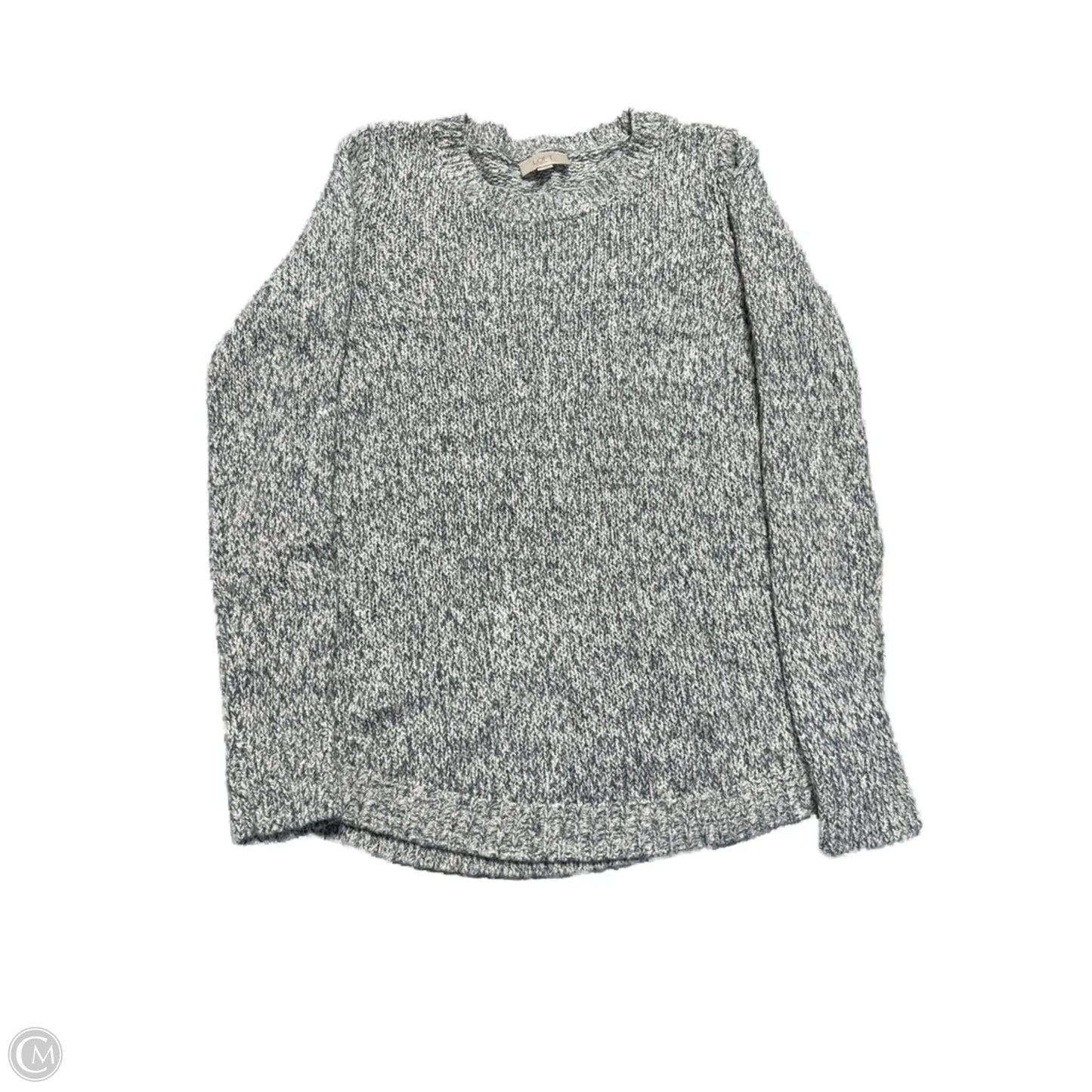 Sweater By Loft In Grey & White, Size: L