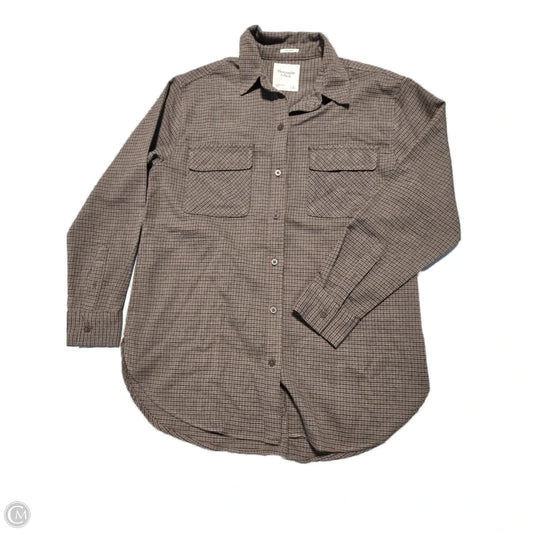 Top Long Sleeve By Abercrombie And Fitch In Plaid Pattern, Size: S