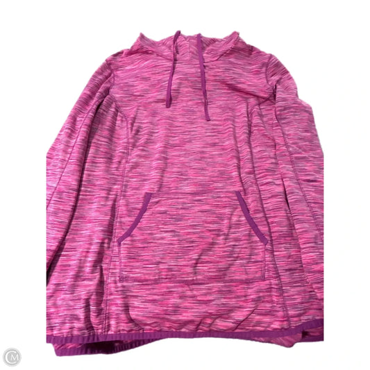 Athletic Top Long Sleeve Hoodie By Exertek In Pink, Size: 3x
