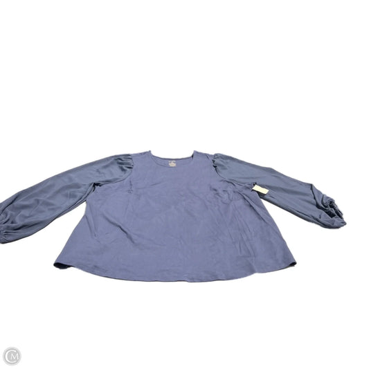 Top Long Sleeve By Nine West In Blue, Size: 3x
