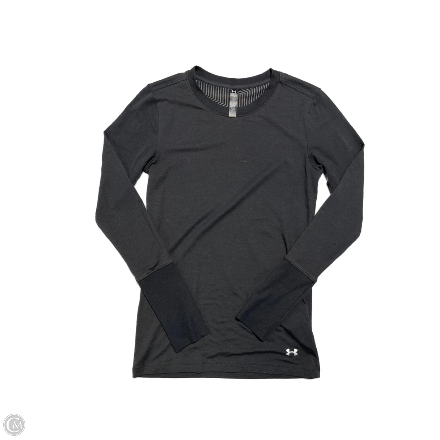 Athletic Top Long Sleeve Collar By Nike In Black, Size: S