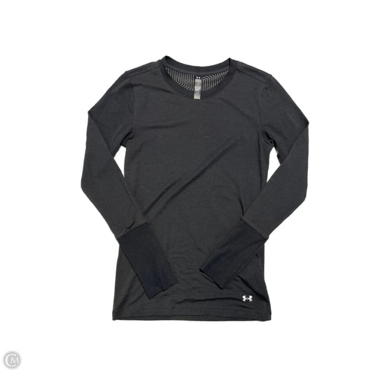 Athletic Top Long Sleeve Collar By Nike In Black, Size: S