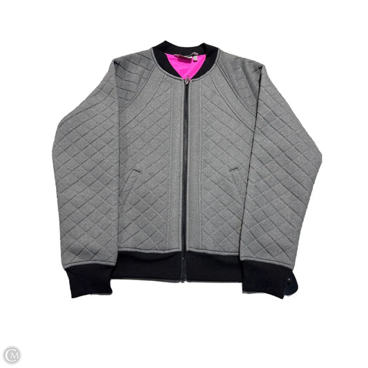 Athletic Jacket By Athleta In Grey & Pink, Size: L