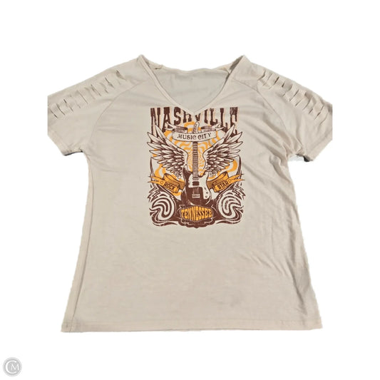 Top Short Sleeve Basic By Cme In Cream, Size: S