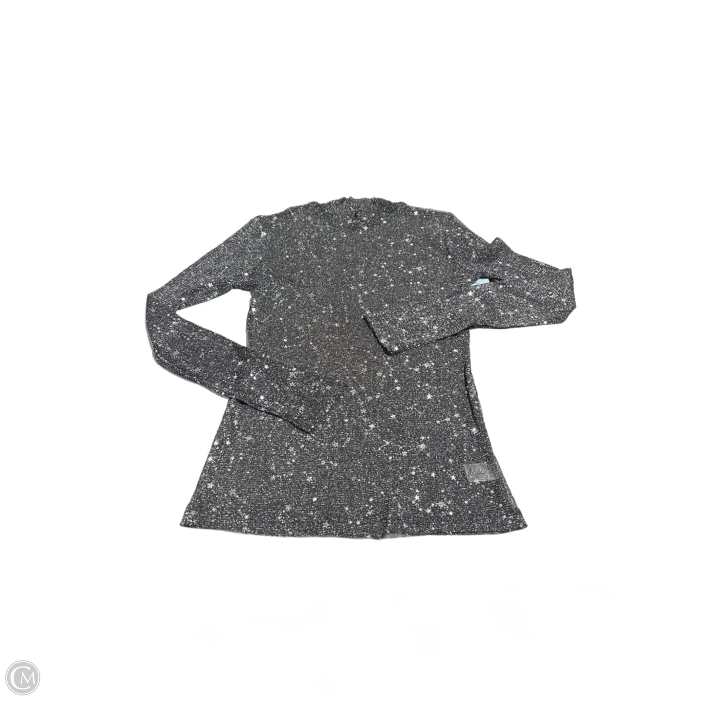 Top Long Sleeve By Mangopop In Black & Silver, Size: M