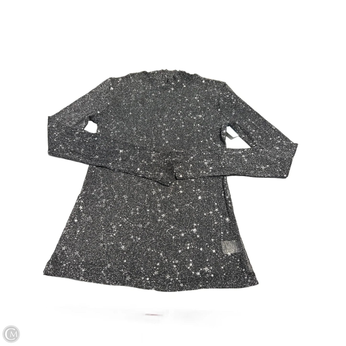 Top Long Sleeve By Mangopop In Black & Silver, Size: M