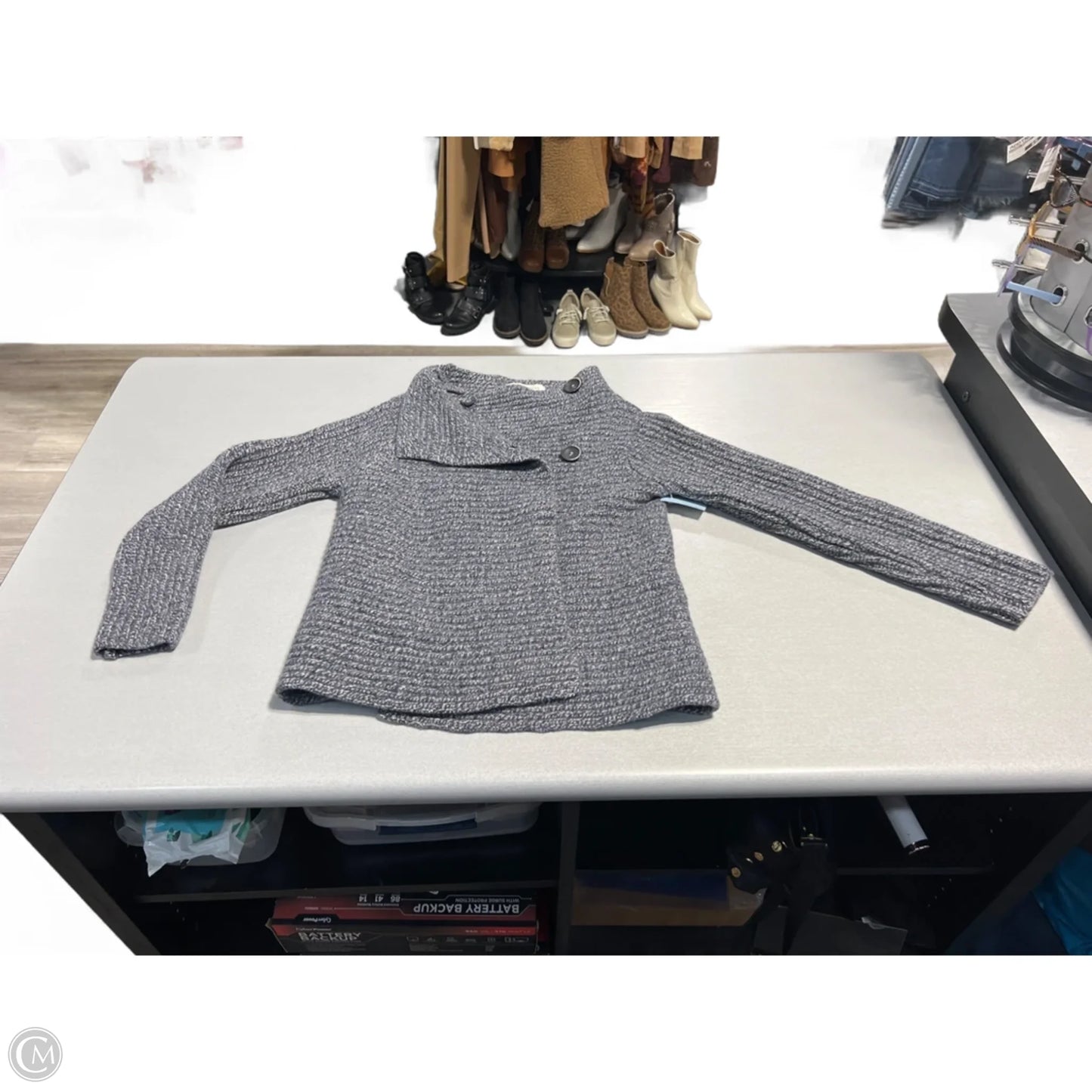 Sweater Cardigan By Cmc In Grey, Size: S
