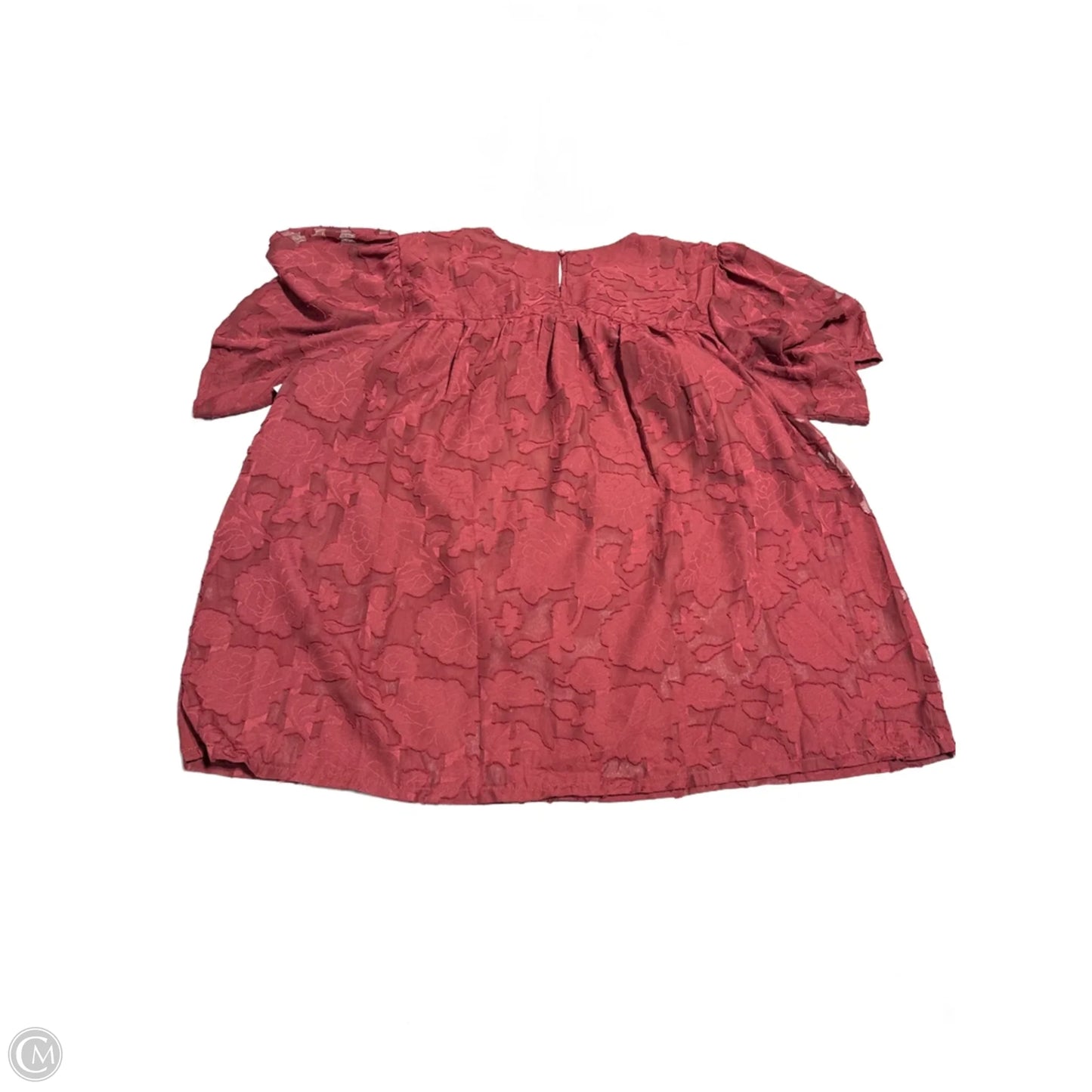 Top Short Sleeve By Cme In Maroon, Size: Xxl