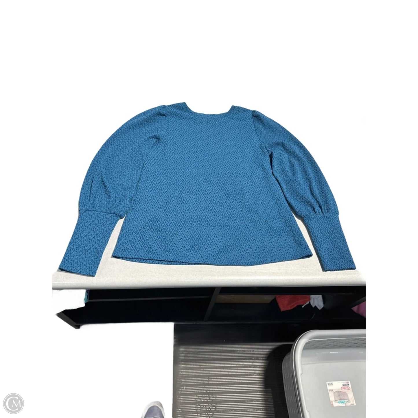 Top Long Sleeve By Cme In Blue, Size: L