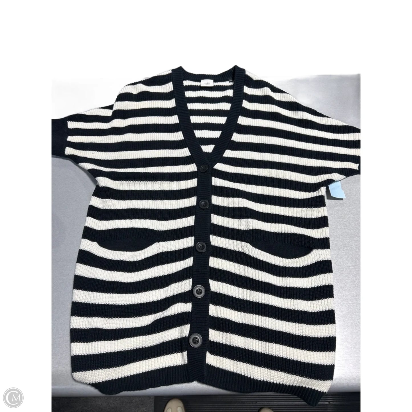 Sweater Cardigan By Cabi In Striped Pattern, Size: Xs