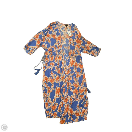 Swimwear Cover-up By Jessica Simpson In Blue & Orange, Size: L