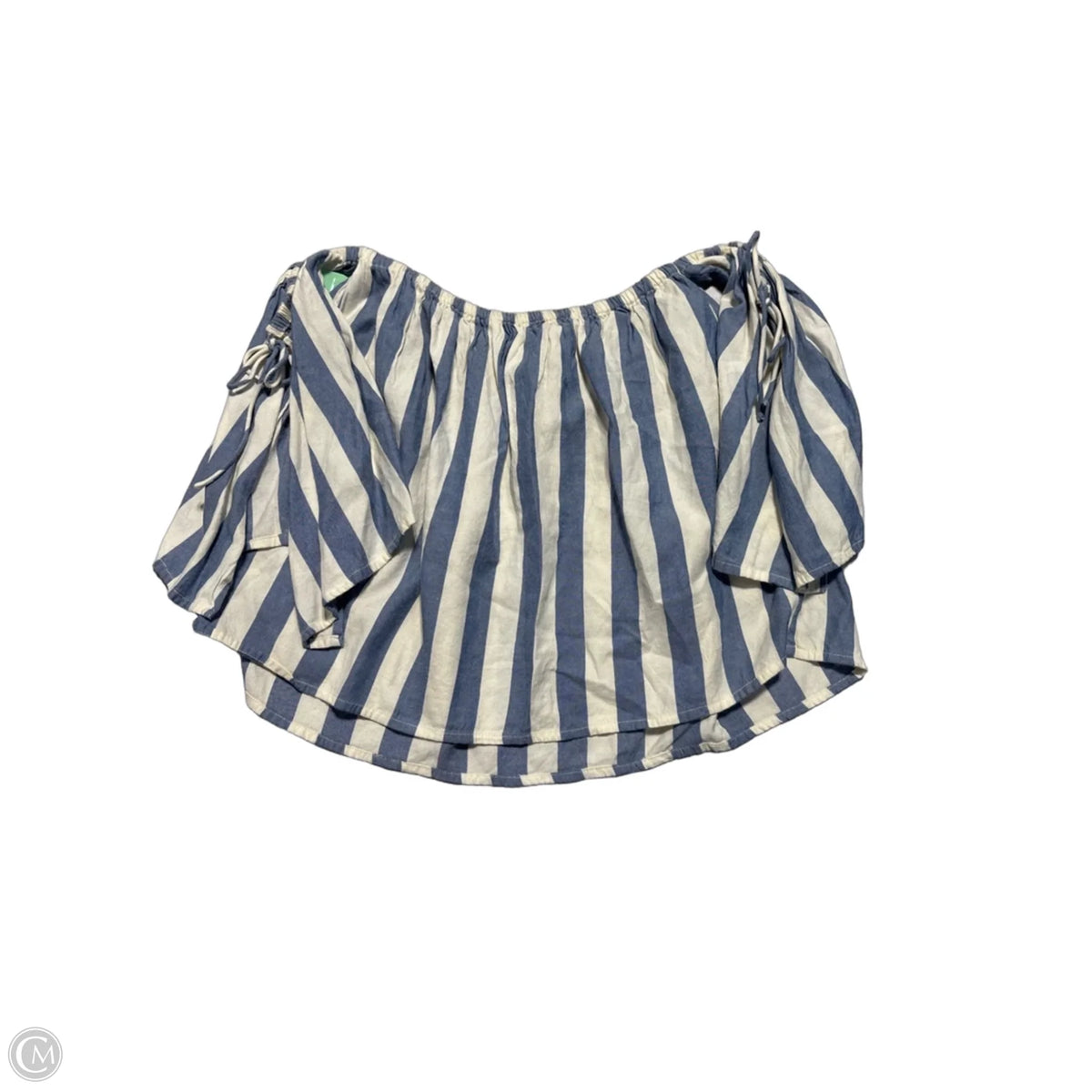 Top 3/4 Sleeve Basic By Billabong In Blue & Cream, Size: S