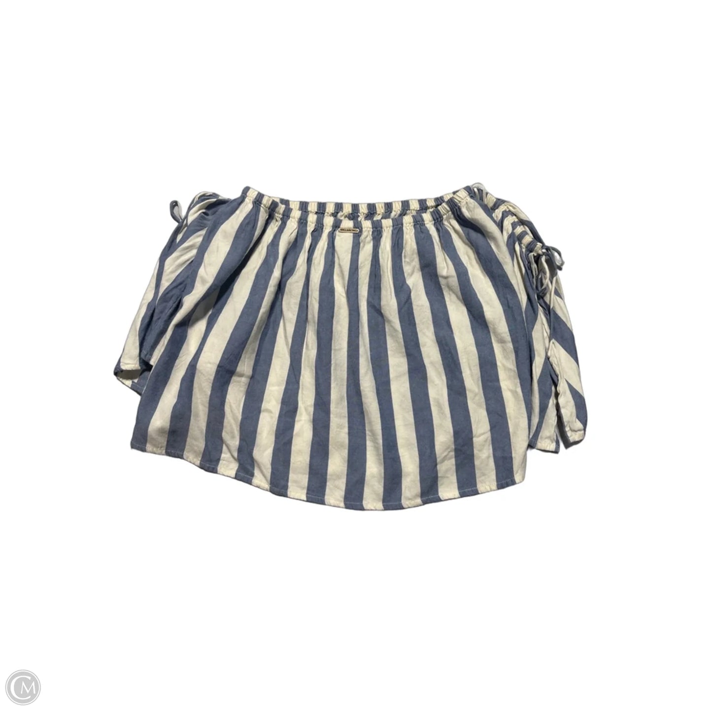 Top 3/4 Sleeve Basic By Billabong In Blue & Cream, Size: S