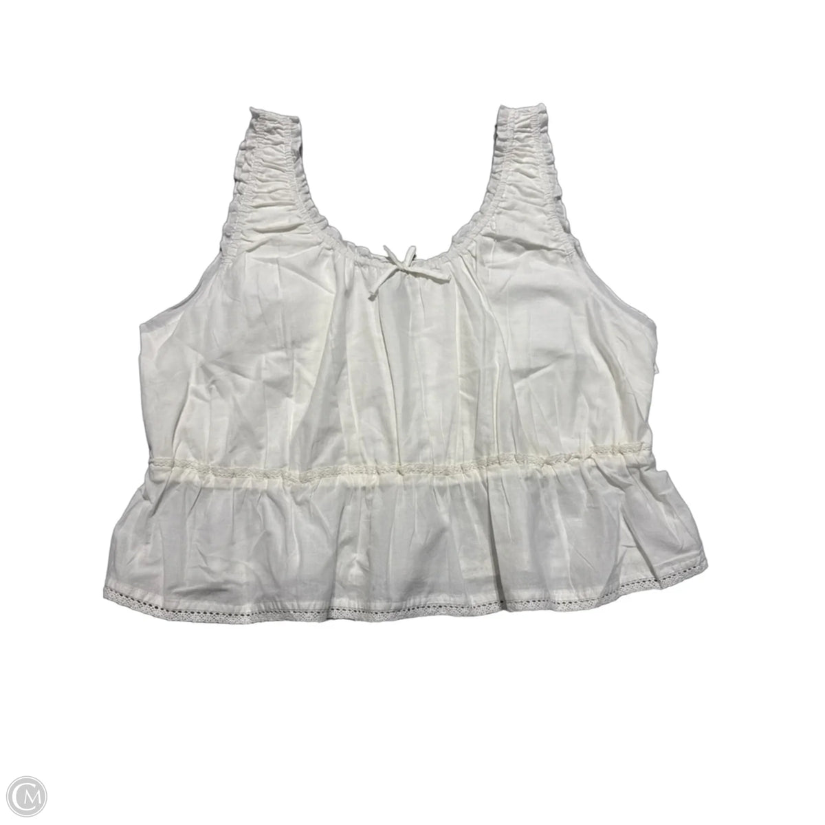 Top Sleeveless By Divided In White, Size: Xl