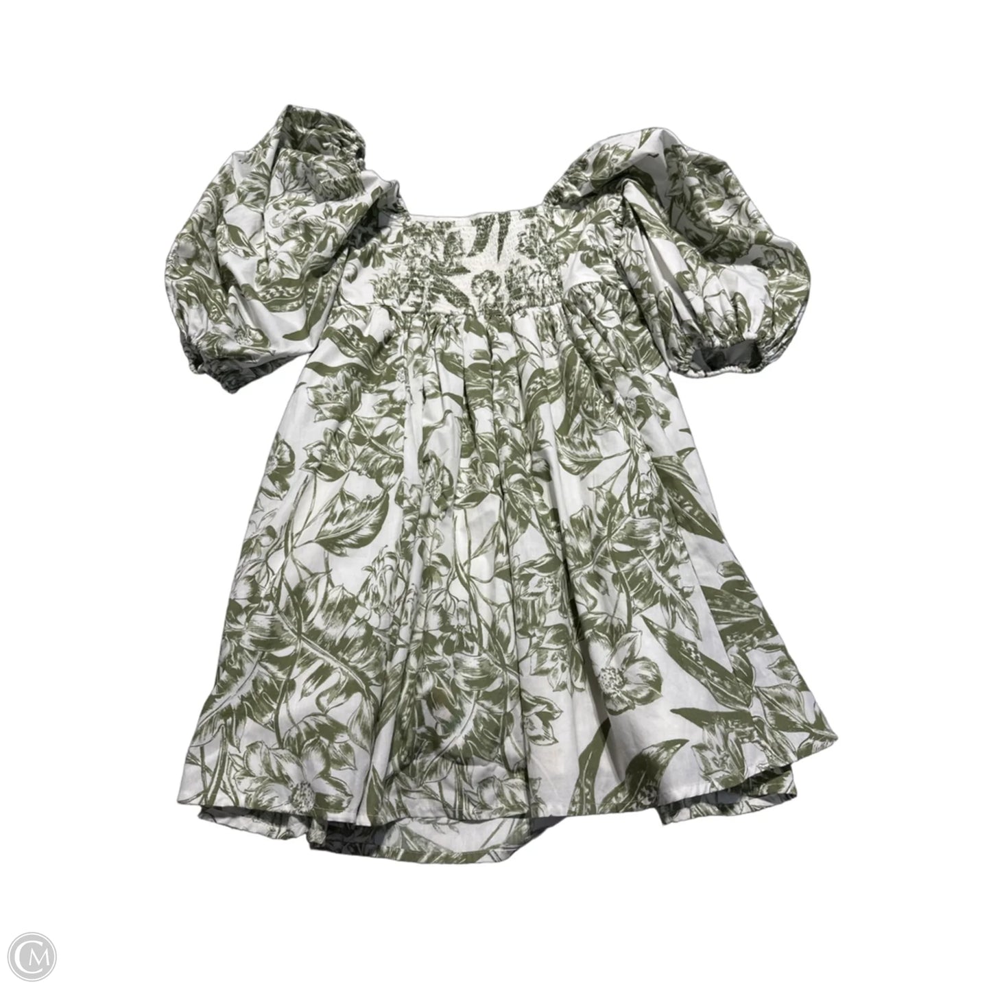Dress Casual Short By Abercrombie And Fitch In Green & White, Size: S