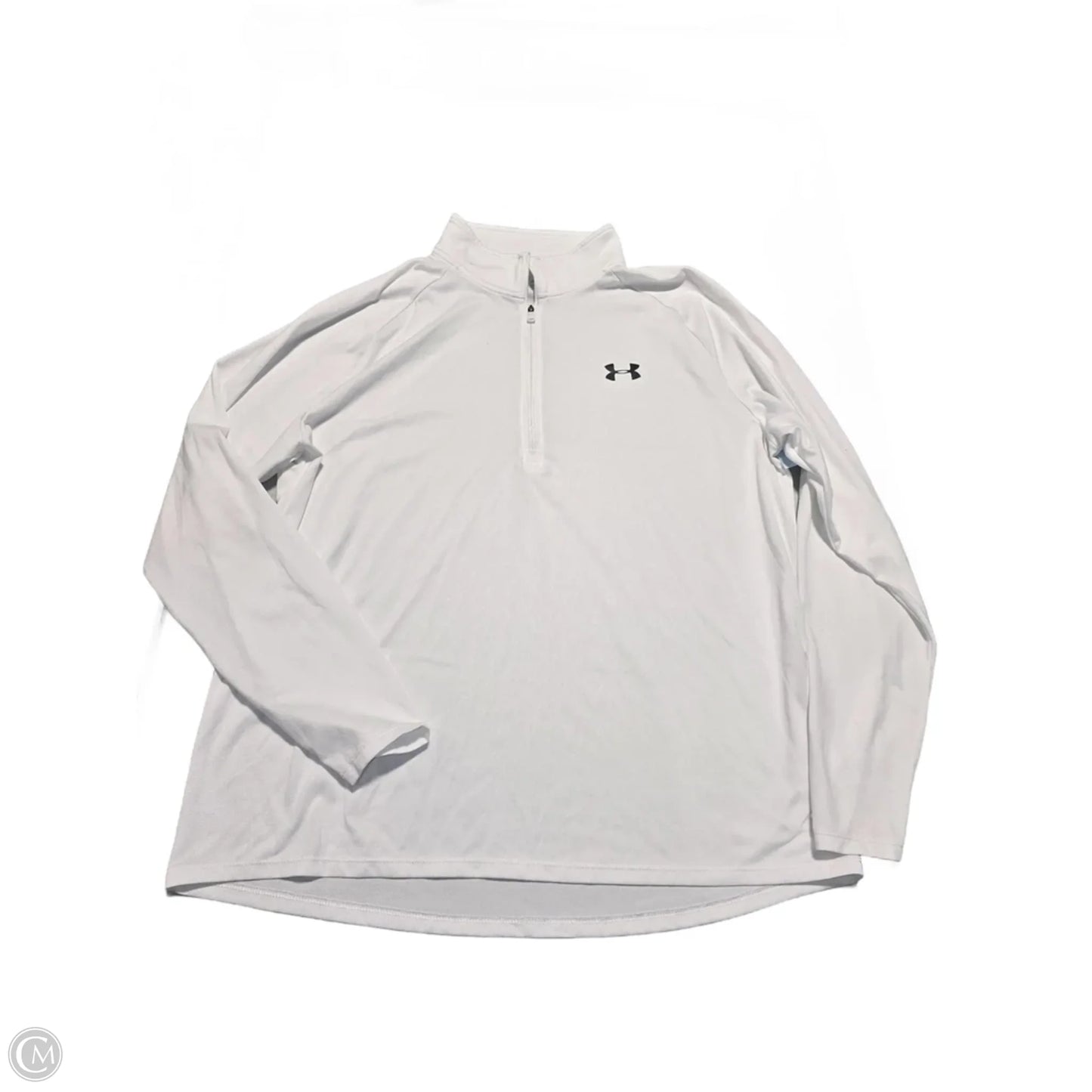 Athletic Top Long Sleeve Collar By Under Armour In White, Size: Xl