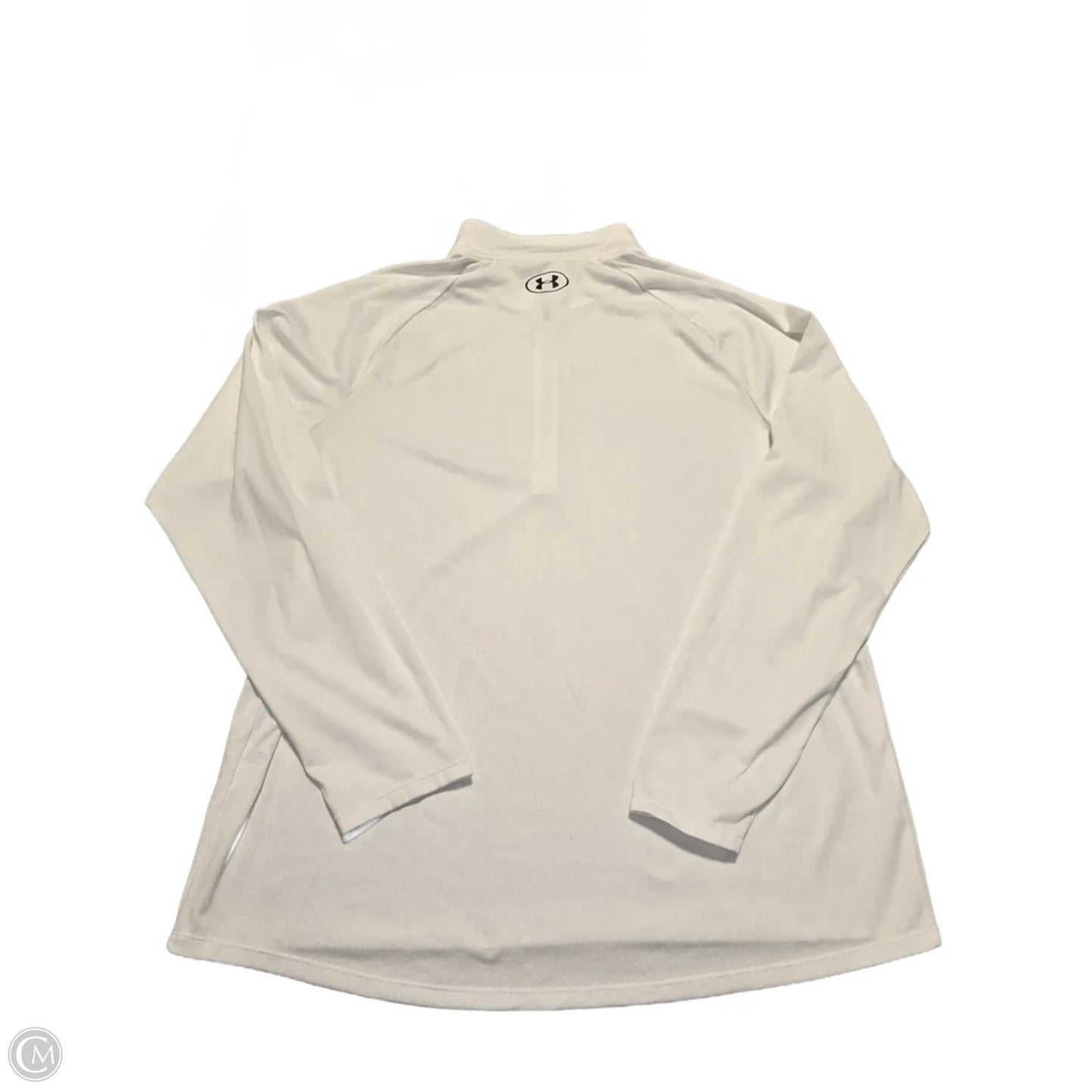 Athletic Top Long Sleeve Collar By Under Armour In White, Size: Xl