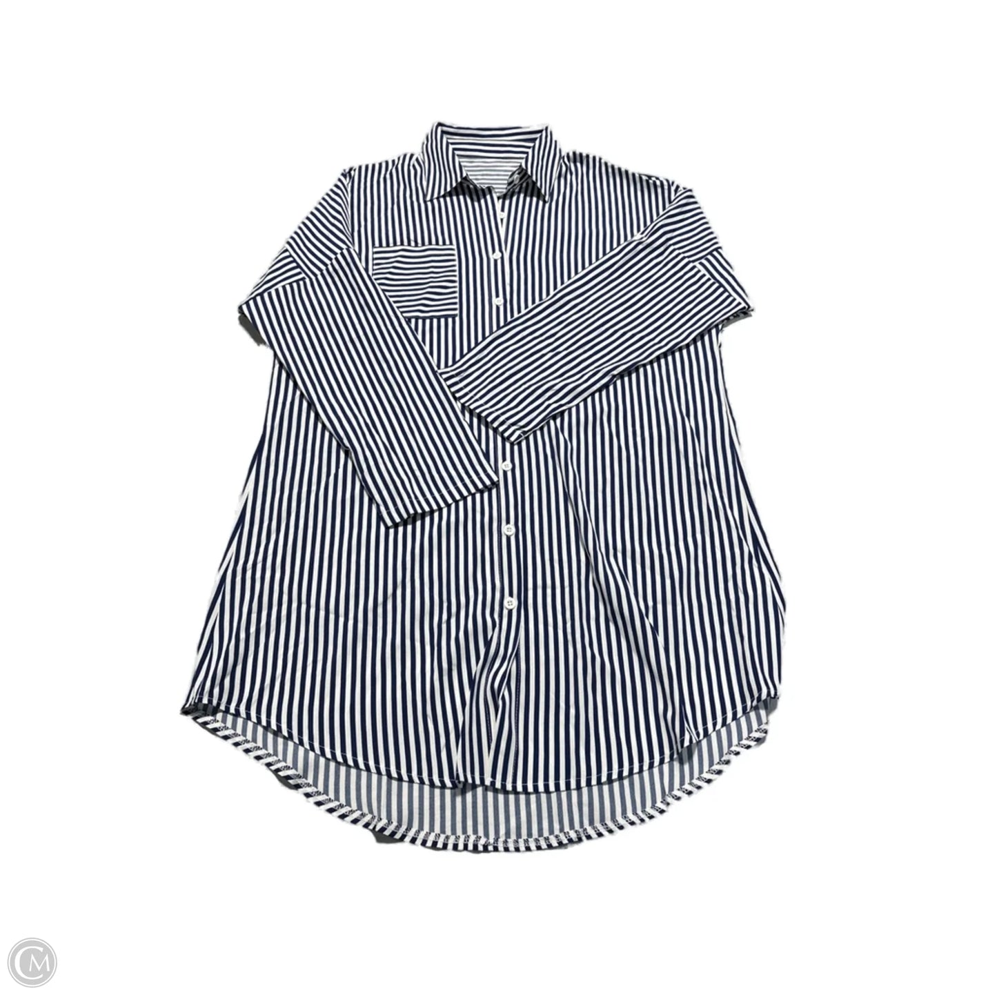 Top Long Sleeve By Shein In Striped Pattern, Size: L