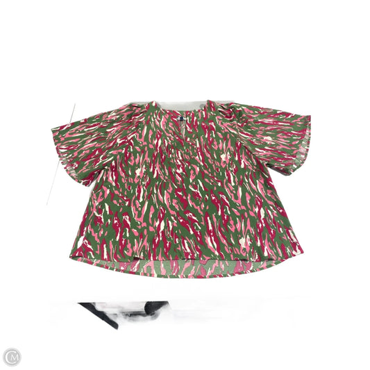 Top Short Sleeve By Michelle Mcdowell In Green & Pink, Size: L