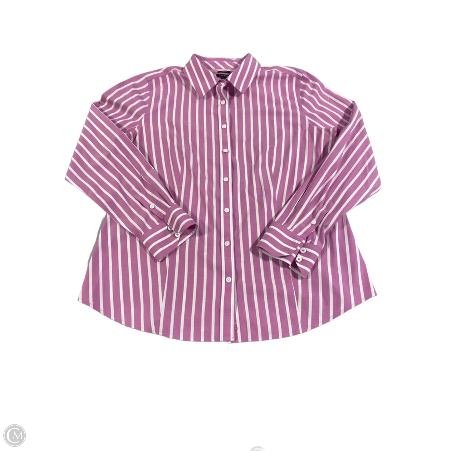 Top Long Sleeve By Talbots In Striped Pattern, Size: M