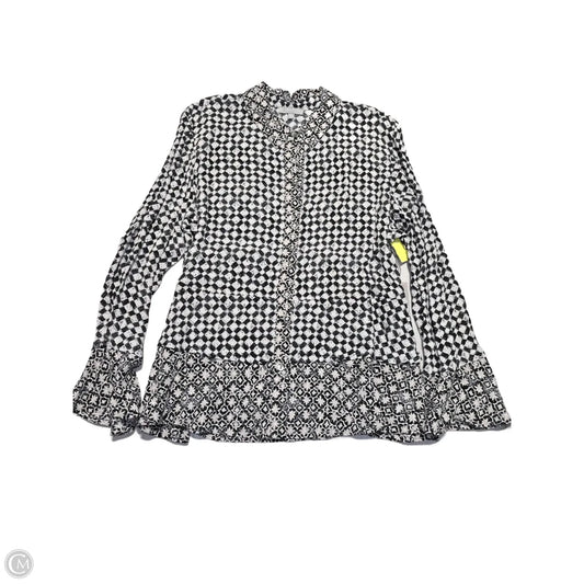 Top Long Sleeve By Habitat In Black & White, Size: L