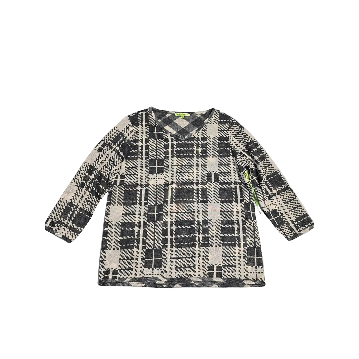 Top Long Sleeve By Cmc In Black & Tan, Size: S