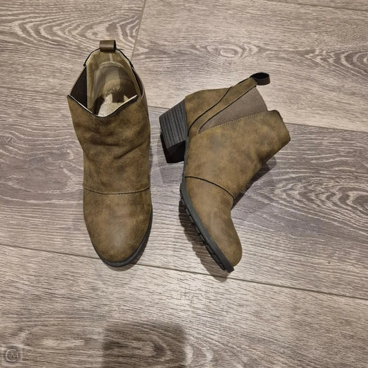 Boots Ankle Heels By Jambu In Brown, Size: 7.5