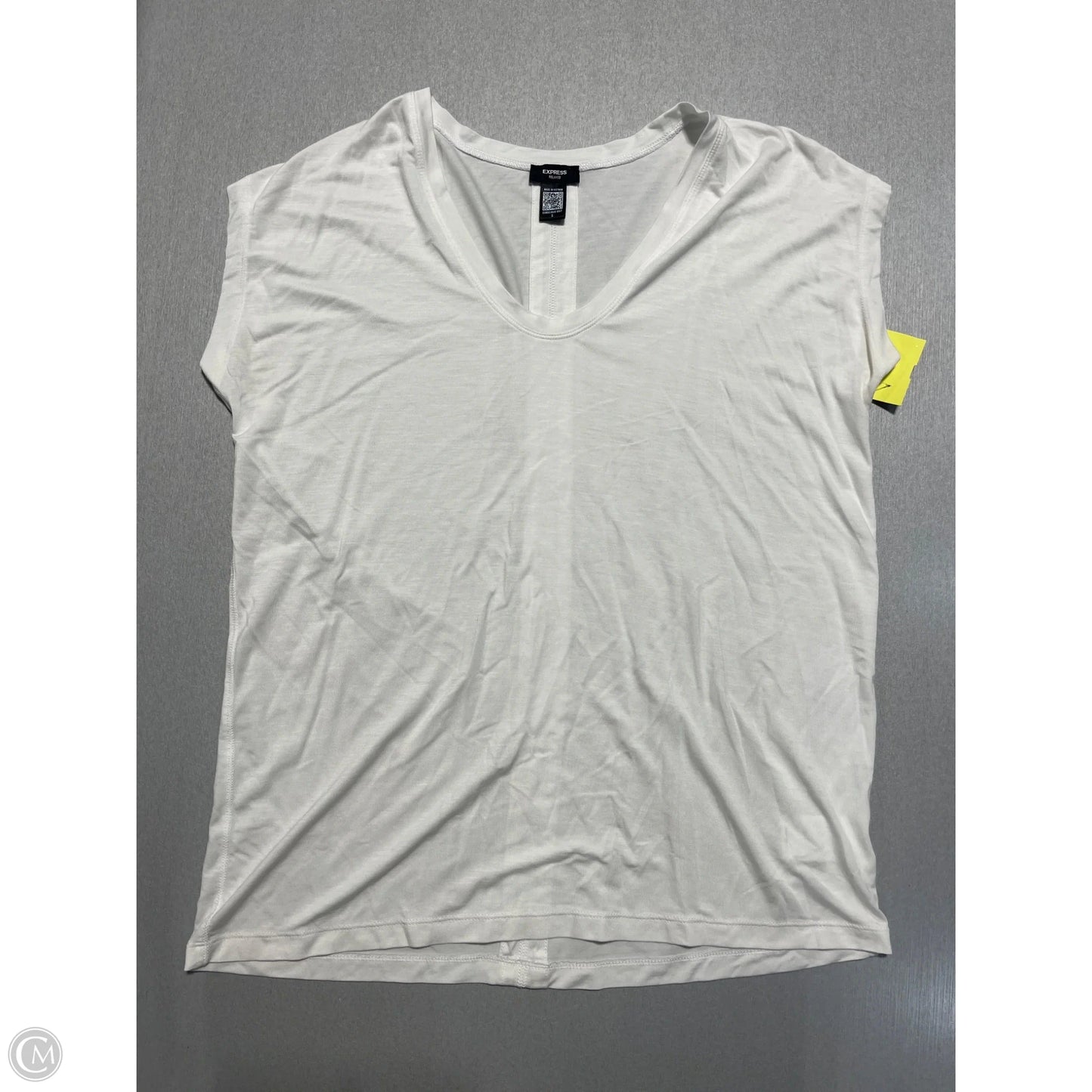 Top Short Sleeve Basic By Express In White, Size: S