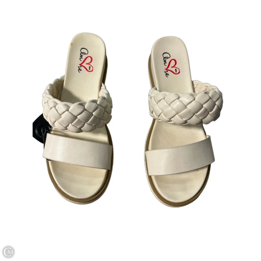 Sandals Flats By Mia In Cream, Size: 8.5