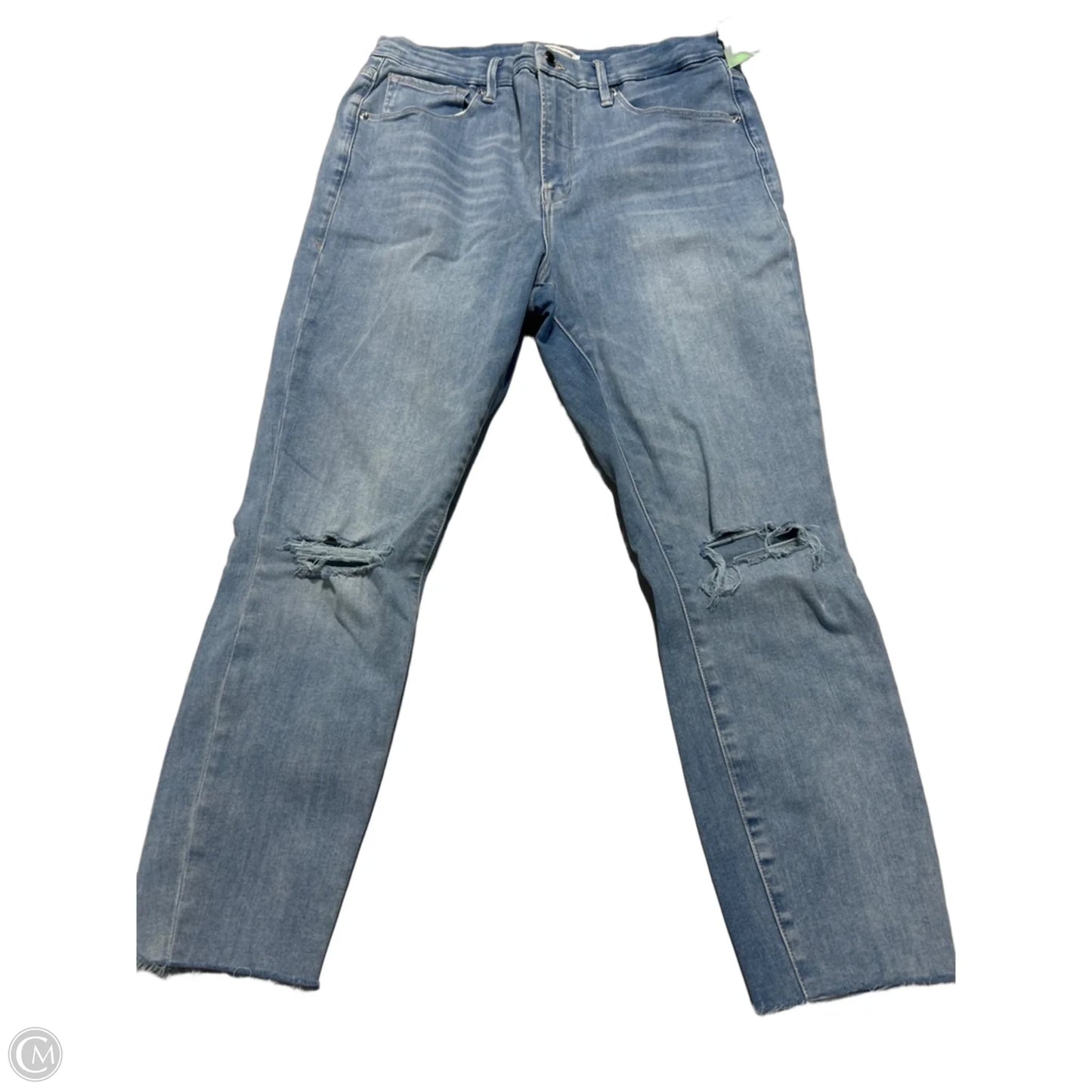 Jeans Straight By Good American In Blue Denim, Size: 16