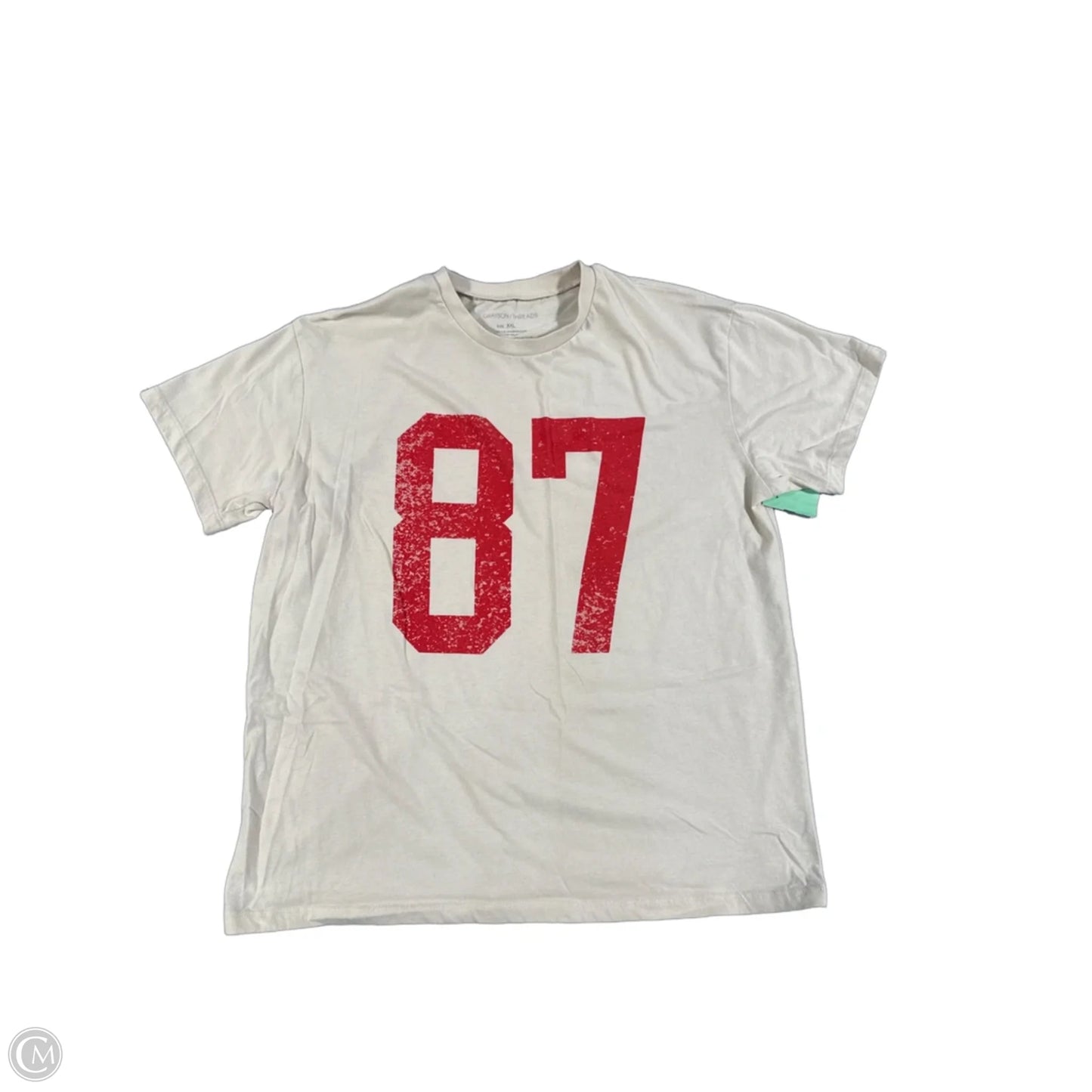 Top Short Sleeve By Grayson Threads In Cream & Red, Size: Xxl