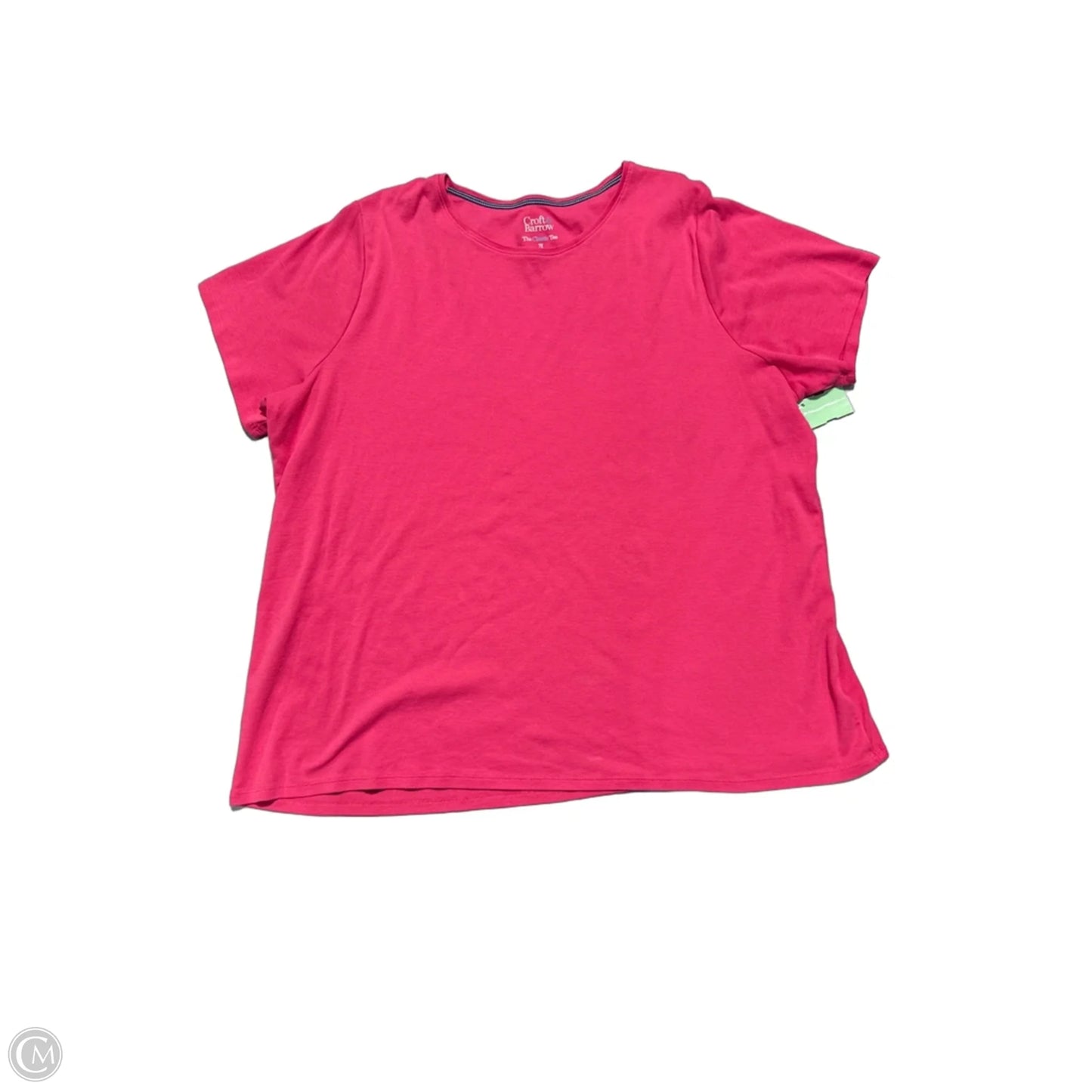 Top Short Sleeve Basic By Croft And Barrow In Pink, Size: 2x