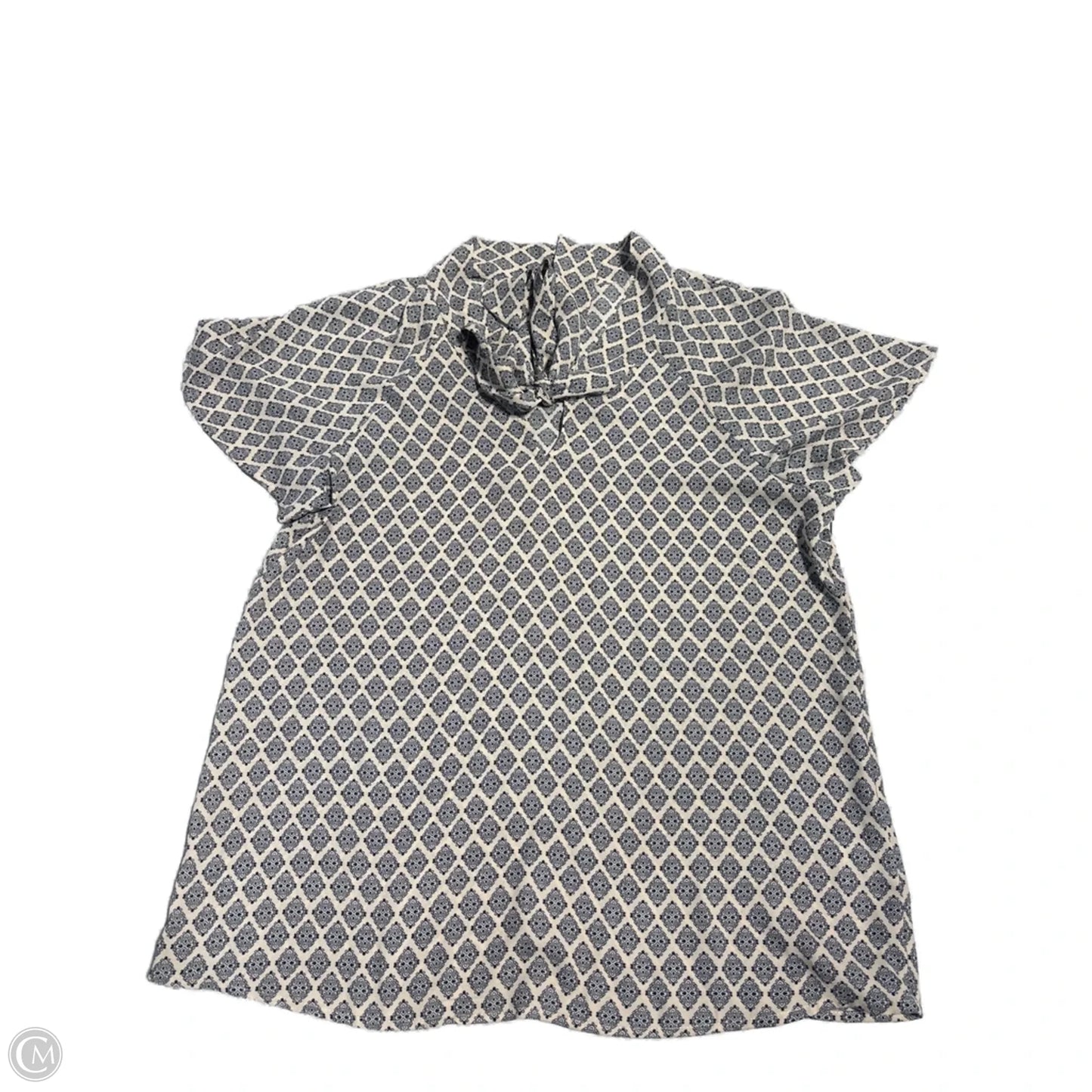 Top Short Sleeve By Pleione In Black & Cream, Size: S