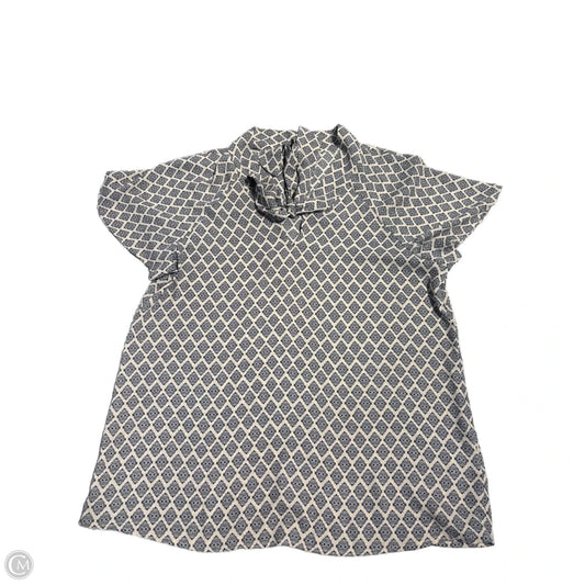 Top Short Sleeve By Pleione In Black & Cream, Size: S