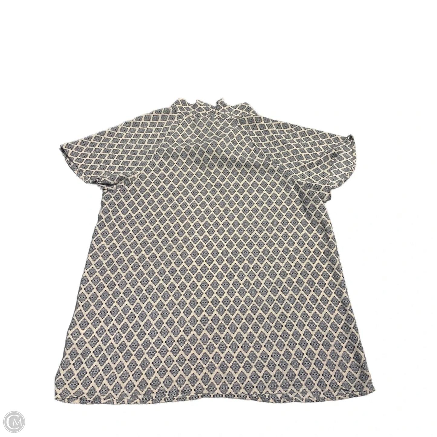 Top Short Sleeve By Pleione In Black & Cream, Size: S