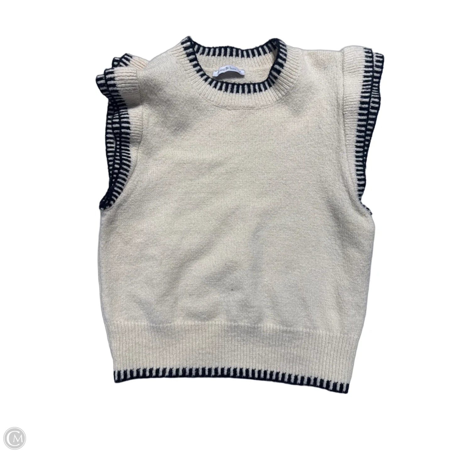 Sweater Short Sleeve By See And Be Seen In Cream, Size: M