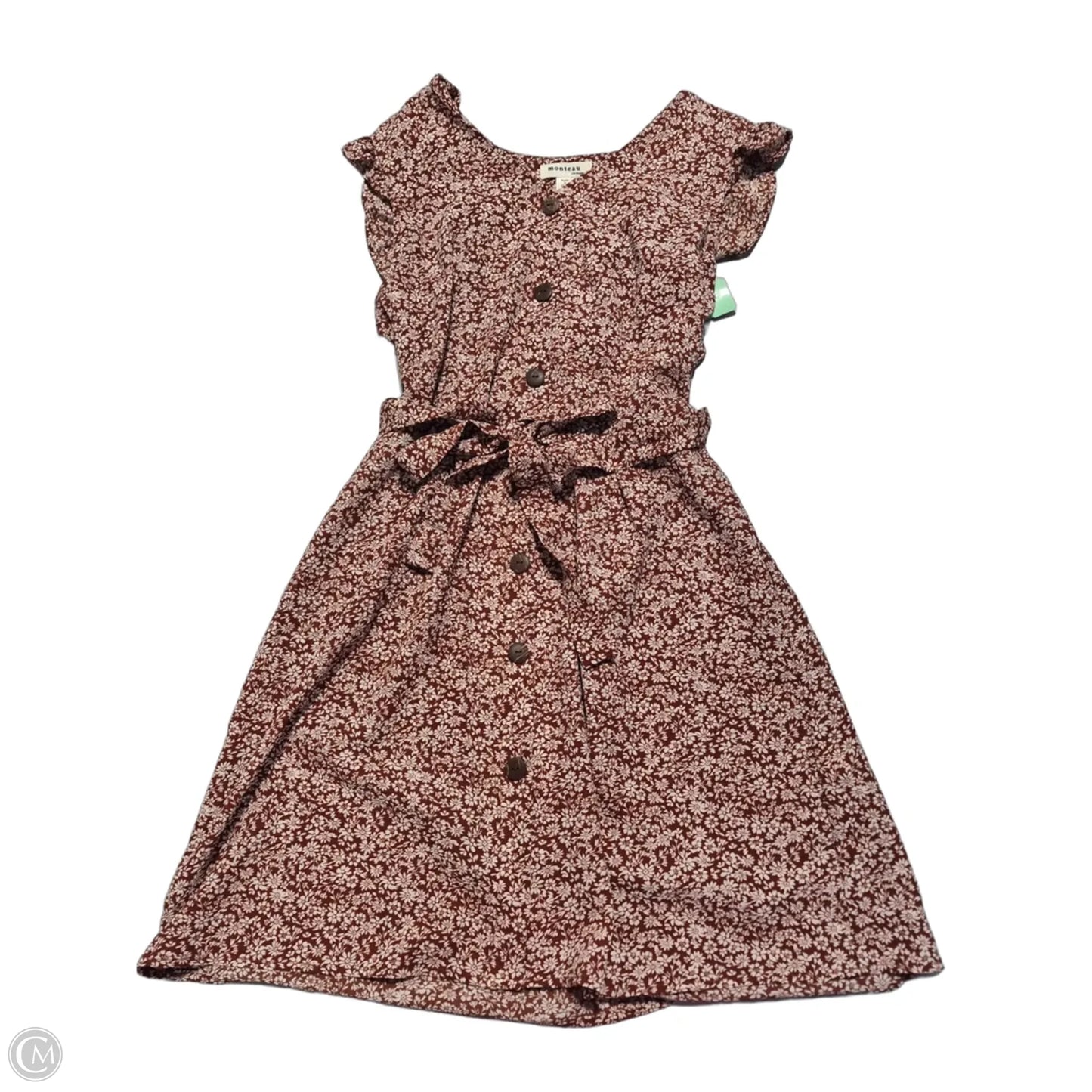 Dress Casual Short By Monteau In Orange & White, Size: S