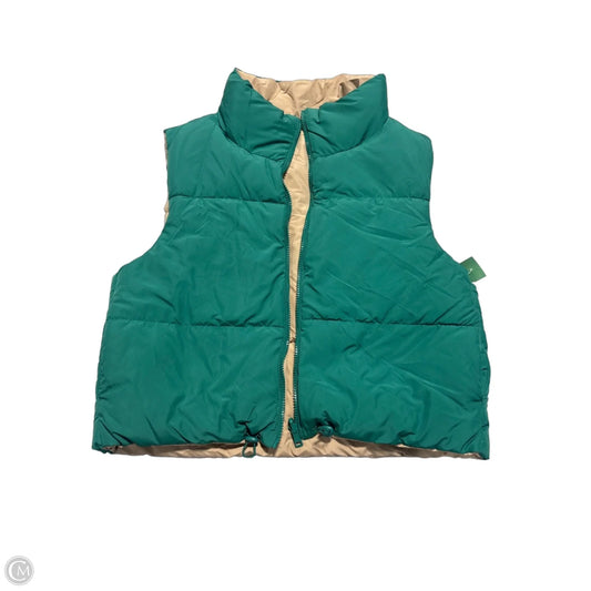 Vest Puffer & Quilted By Cmc In Green & Tan, Size: M