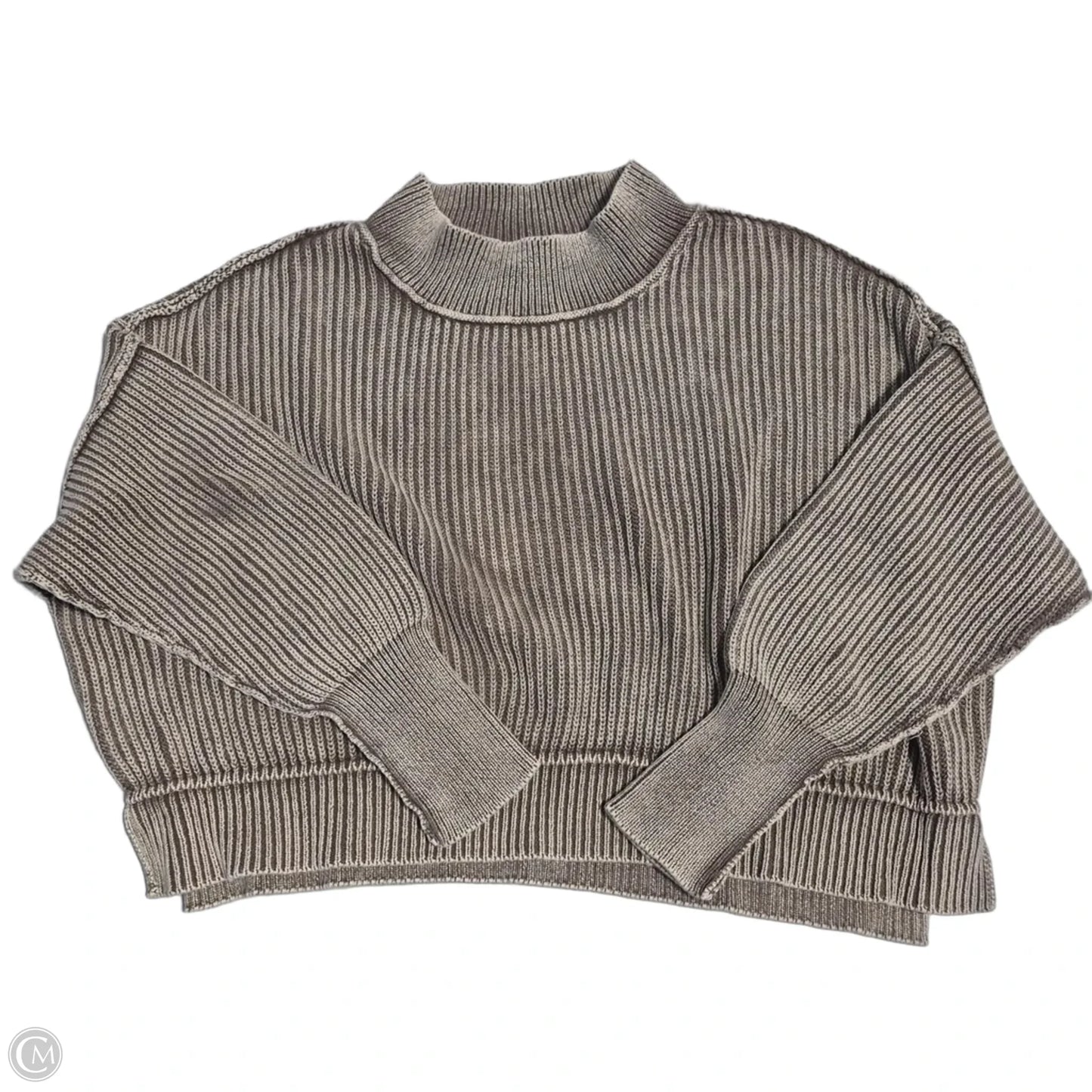 Sweatshirt Crewneck By Zenana In Brown & Cream, Size: S