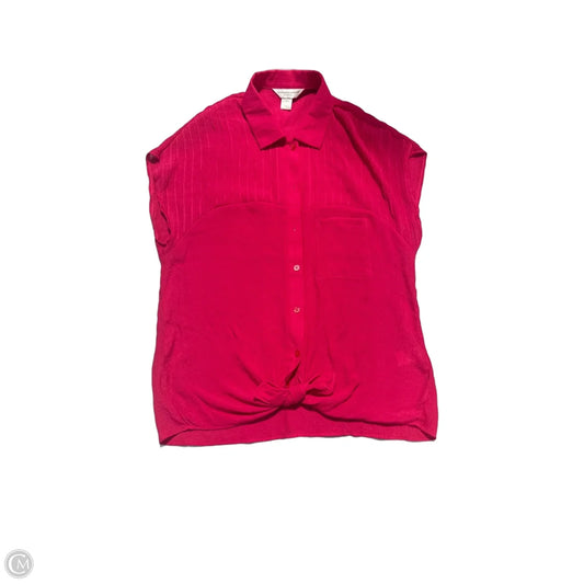 Top Short Sleeve By Christopher And Banks In Pink, Size: Mp