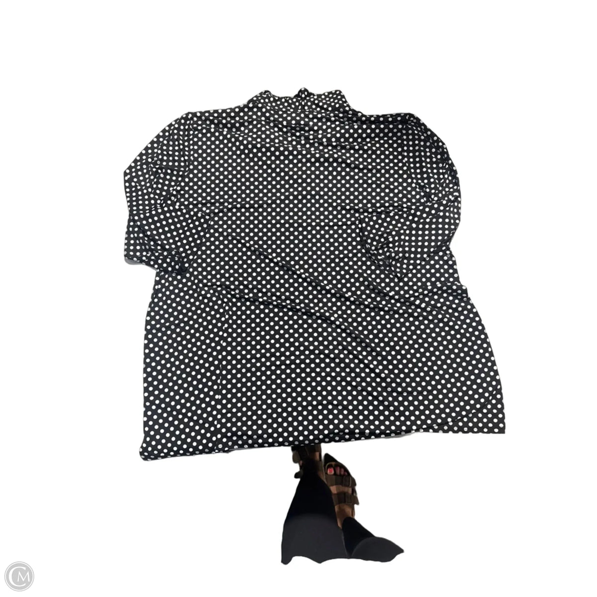 Top Long Sleeve By Cmc In Black & White, Size: L